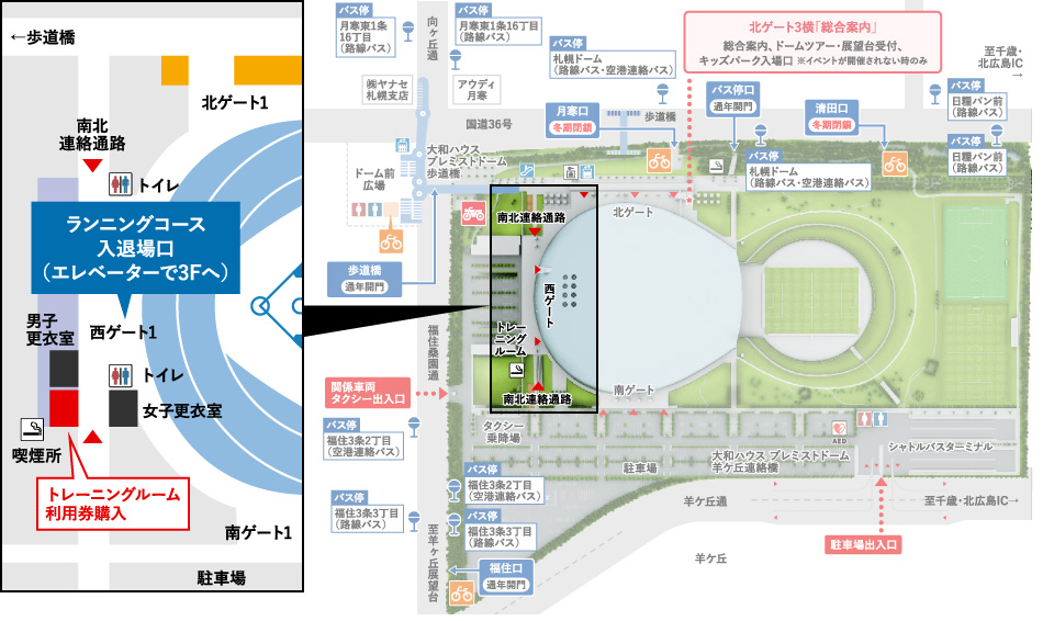 ナイトラン受付場所・入退場口マップ