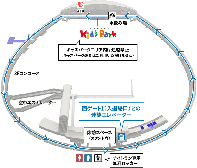 ランニングコース案内図（3F）