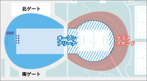 札幌ドームの鳥観図イラスト